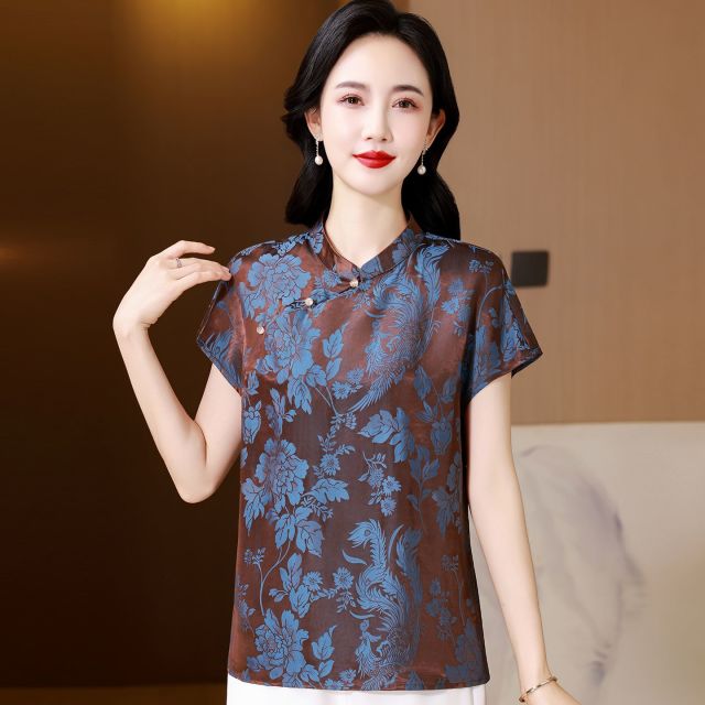 13693405.珍真羊 夏季新中式国风短袖T恤加大码减龄上衣女