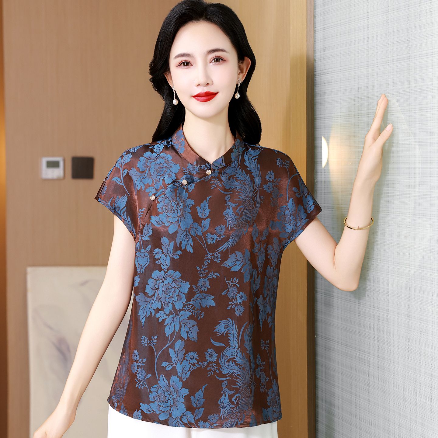 13693405.珍真羊 夏季新中式国风短袖T恤加大码减龄上衣女