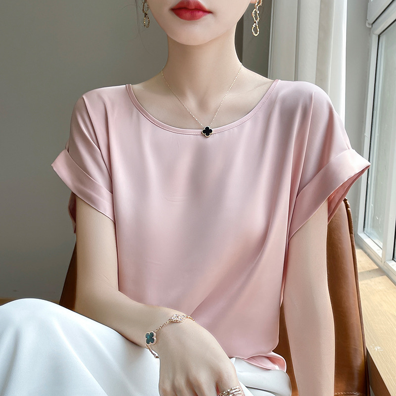 13735099.珍真羊 夏季短袖薄款T恤时尚宽松百搭上衣女