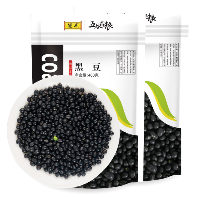 12697892.【任选】冠耳 东北 黑豆绿芯400g 颗粒饱满打豆浆专用非转基因生绿心小仁农家杂粮
