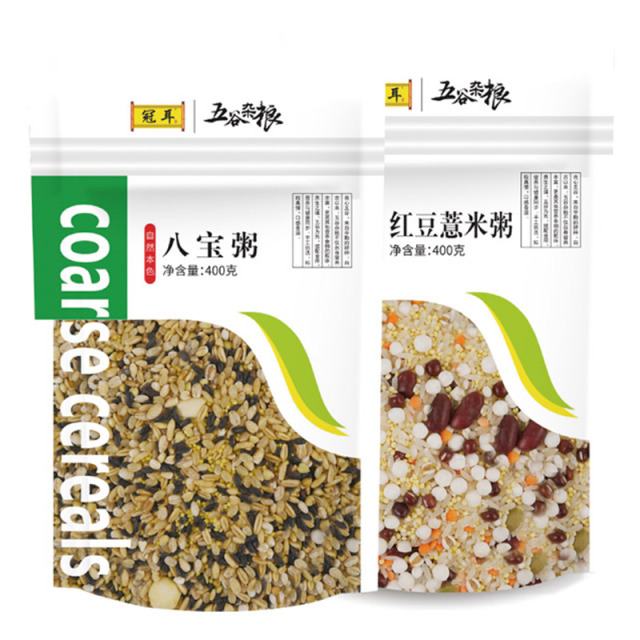 12697875.冠耳 腊八粥 红豆薏米粥+八宝粥 速食粥方便代餐粥小米红枣枸杞原粮配料早餐杂粮
