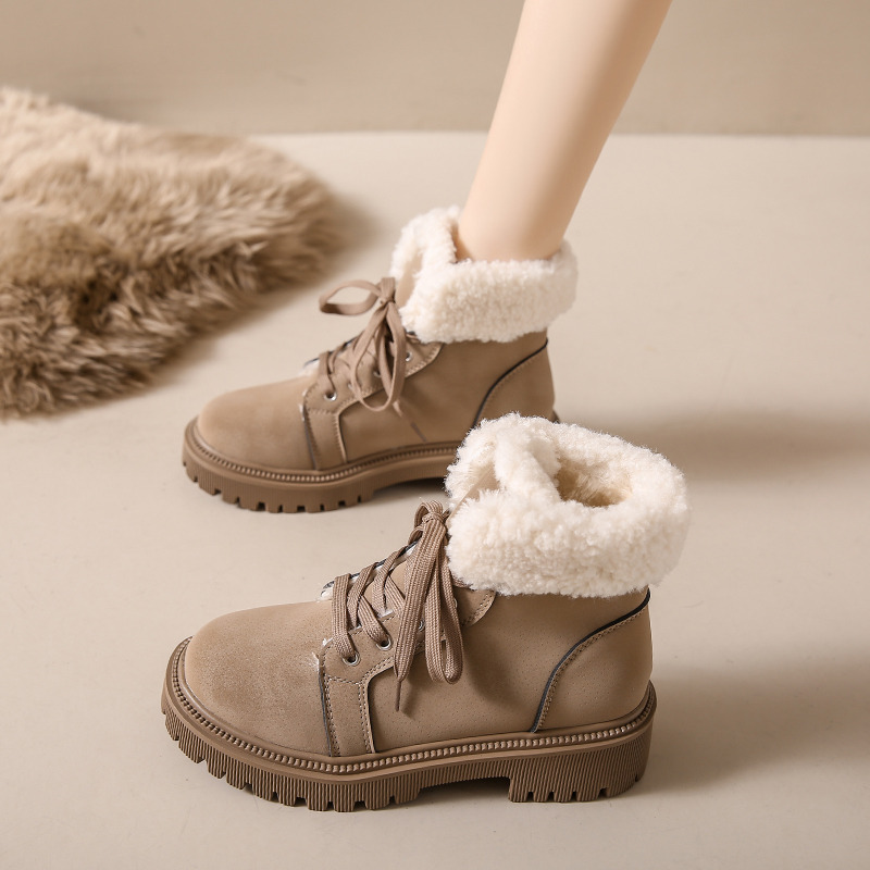 10100397.FANDEI保暖雪地靴冬季加绒加毛保暖 女马丁靴