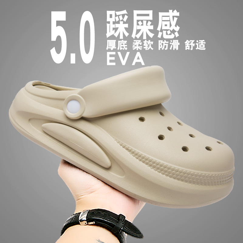10382823.FANDEI复古外穿洞洞鞋厚底户外沙滩男鞋凉鞋(卡其色更改卡其棕建议勿拍)