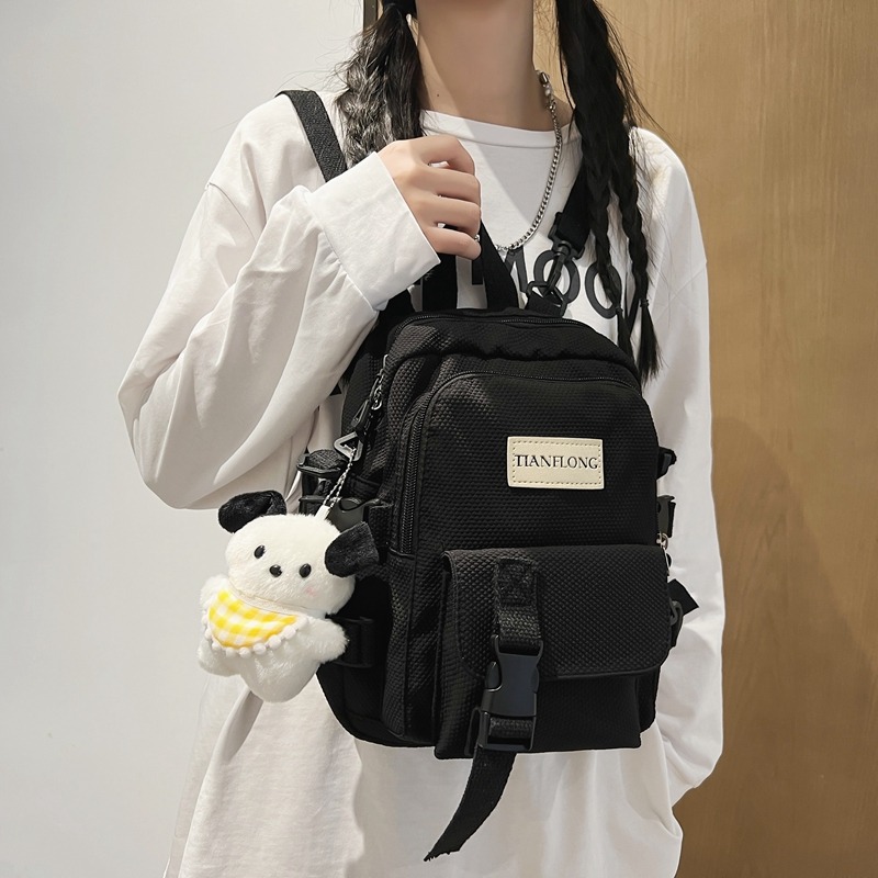 10524574.EH双肩包女2025新款时尚轻便小背包多功能尼龙单肩斜挎包出游书包