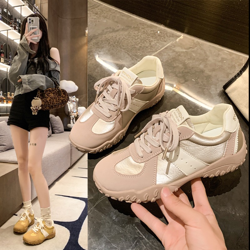 11763226.FANDEI厚底德训鞋女2025新款春季增高时尚轻便百搭小个子休闲小白鞋（拍大一码）