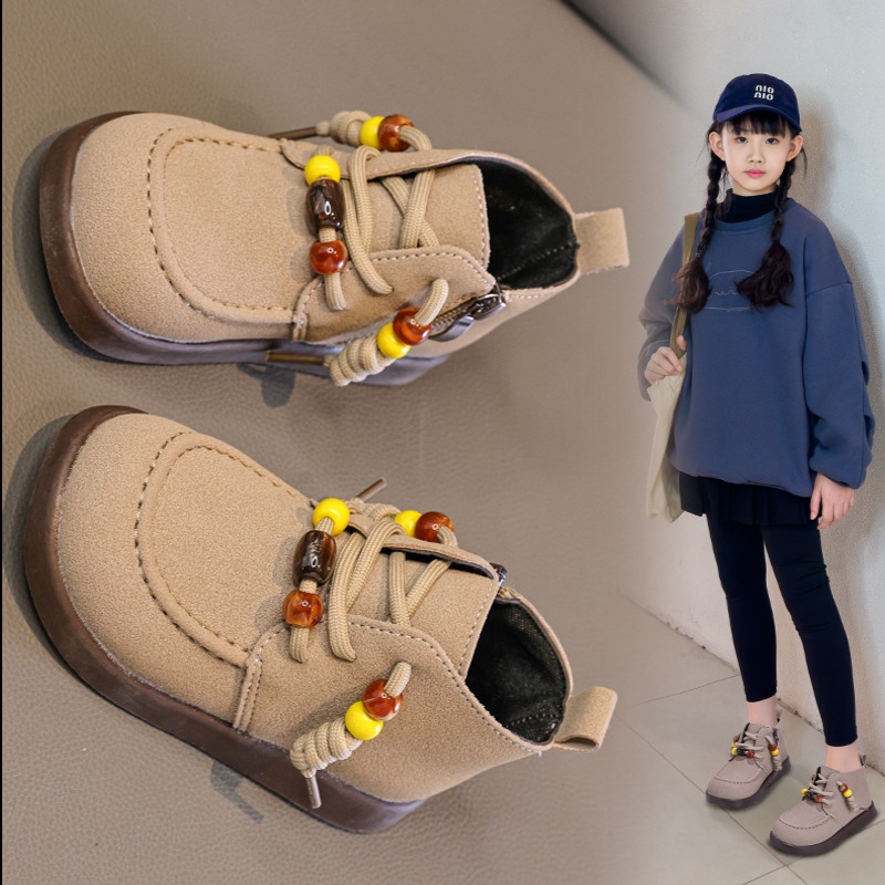 12519708.德国飞鹰女童皮靴2025春秋新款儿童软底防滑马丁靴小女孩时尚百搭短靴子（拍大一码）