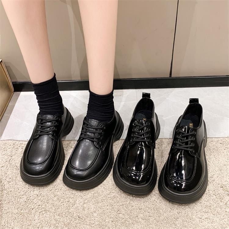 12689810.FANDEI秋季新款系带小皮鞋女英伦风乐福鞋百搭温柔玛丽珍厚底增高jk鞋子