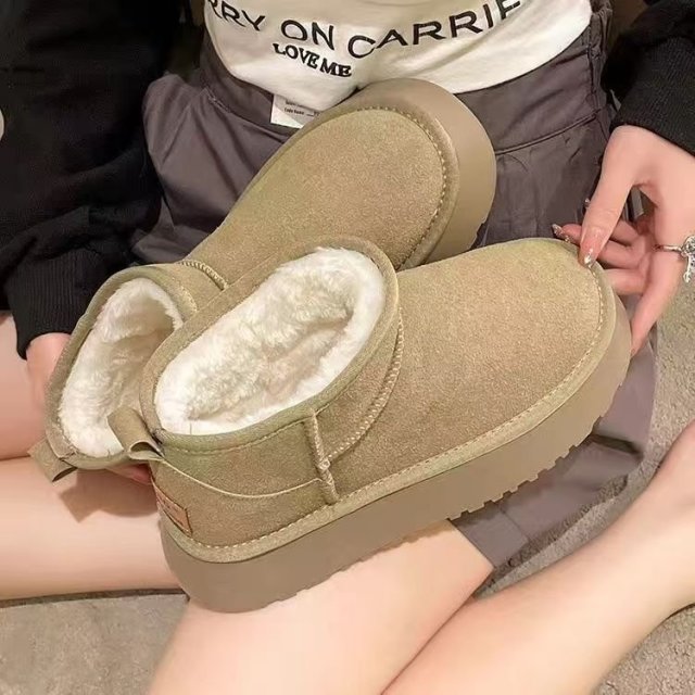 12882607.FANDEI厚底雪地靴女冬季新款保暖同款棉鞋防滑加绒加厚短筒增高短靴