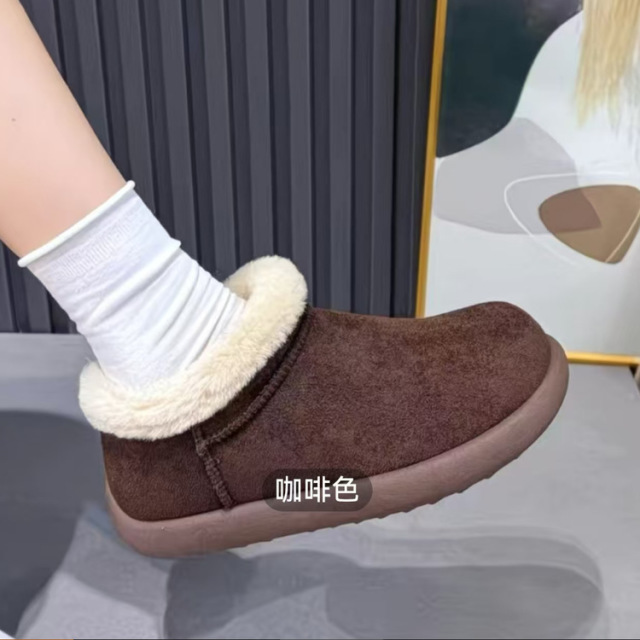 12882671.FANDEI复古加绒小土豆雪地靴女冬季新款一脚蹬厚底勃肯鞋毛毛棉鞋