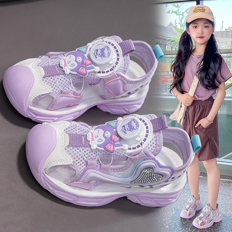 13344755.德国飞鹰女童凉鞋2026夏季新款儿童沙滩鞋凉鞋卡通女孩休闲运动包头凉鞋(拍大一码)