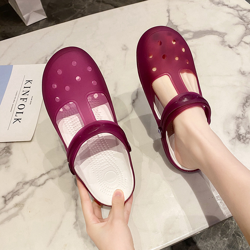 13392891.EH夏季果冻洞洞鞋