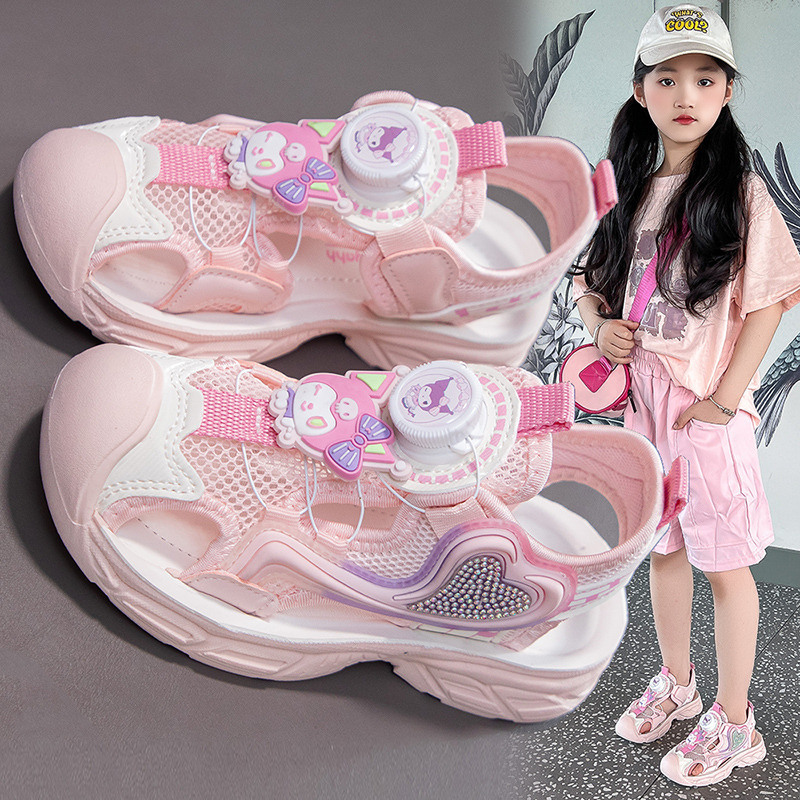 13588921.EH 2026男女童夏季透气网面旋转纽扣防滑软底儿童户外休闲鞋运动鞋