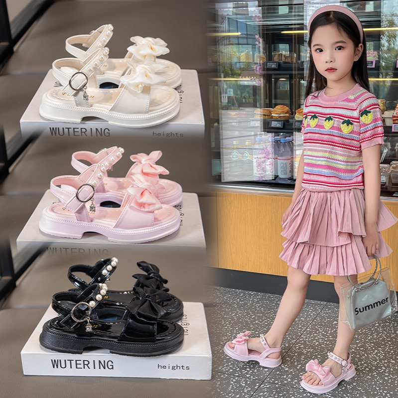 13598300.德国飞鹰2026女童脱凉鞋夏季磨防滑鞋底轻盈回弹呵护新款透气内里露趾魔术贴便捷穿蝴蝶结脱凉鞋夏季磨防滑鞋底