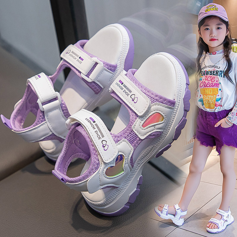 13598314.德国飞鹰 2026女童凉鞋夏季新款魔术贴防滑软底透气儿童公主鞋