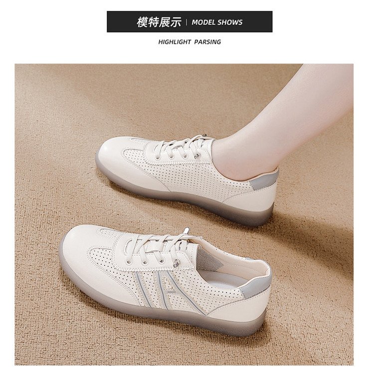13616286.fandei夏季打孔透气小皮鞋女软底防滑小白鞋女