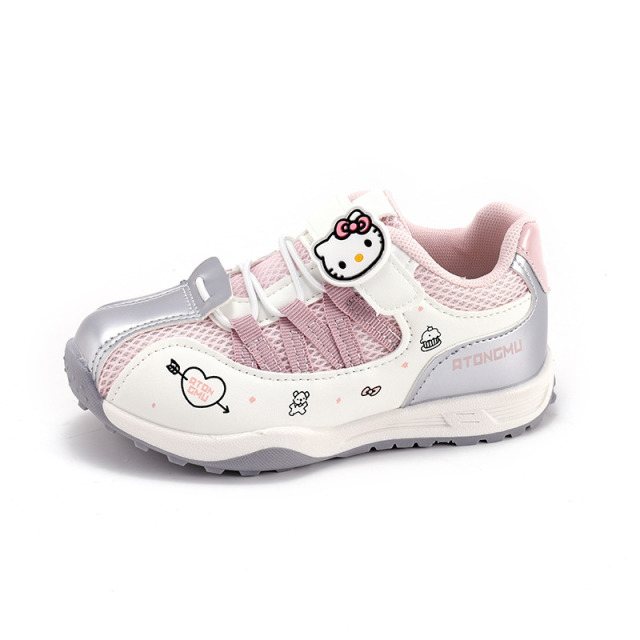13855801.德国飞鹰童鞋2026新款银色亮面HelloKitty儿童运动鞋男女宝防滑耐磨休闲鞋百搭(拍大一码)