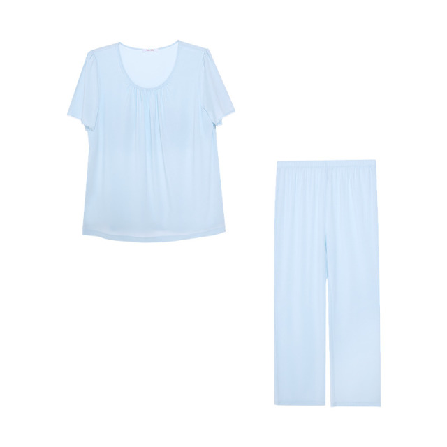 13159736.爱慕 26SS沁凉带杯短袖九分裤套装女式家居服套装 AM46C882