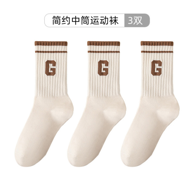 10072874.望远行 袜子女潮网红款中筒袜春秋女袜女生休闲秋季长袜配鲨鱼裤