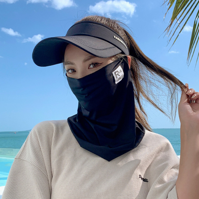 10361549.望远行 空顶遮阳帽子女夏季户外骑行开车护颈全脸罩太阳帽