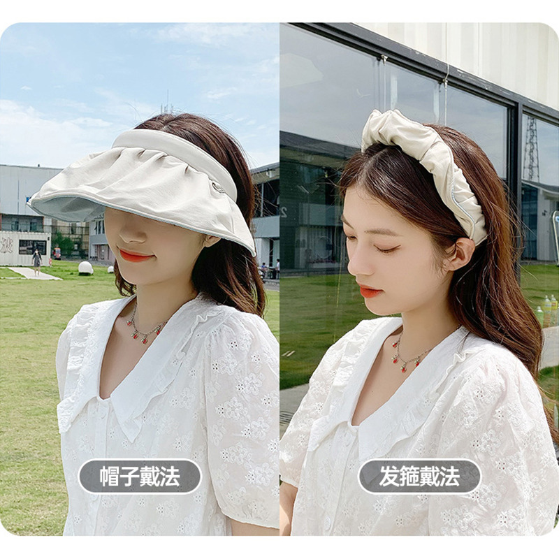 10859677.望远行 贝壳遮阳帽女夏季遮脸沙滩遮阳帽骑车空顶太阳帽子秒杀