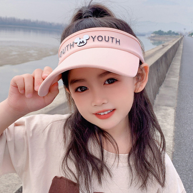 10875376.望远行 儿童鸭舌空顶帽子遮脸女孩紫外线夏季棒球宝宝遮阳男孩凉帽女秒杀