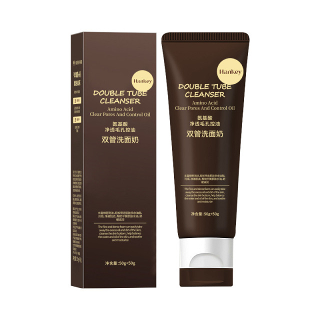 11754595.韩纪氨基酸白泥洁净双管洗面奶50g+50g补水清洁洁面乳护肤品