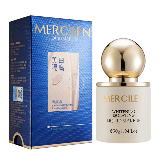 11754398.梦希蓝美白隔离粉底液30g提亮肤色遮瑕修容保湿BB霜不脱妆粉底霜