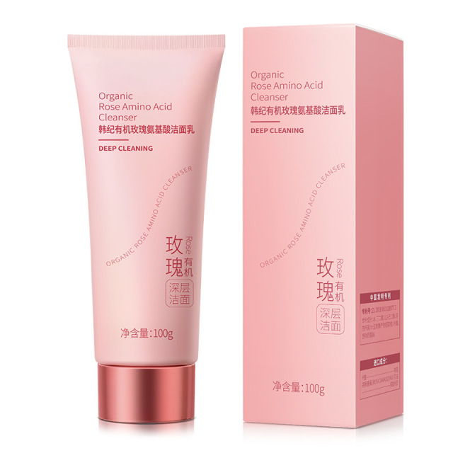 12352957.韩纪有机玫瑰氨基酸洁面乳100g补水保湿清洁滋润清爽洗面奶