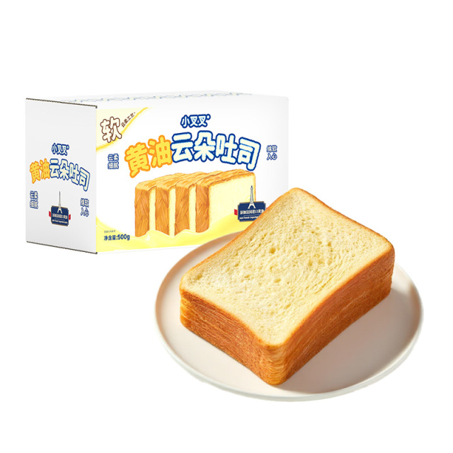12667485.一只小叉叉黄油云朵吐司500g 添加法国进口艾许黄油 云柔细腻 绵软如心