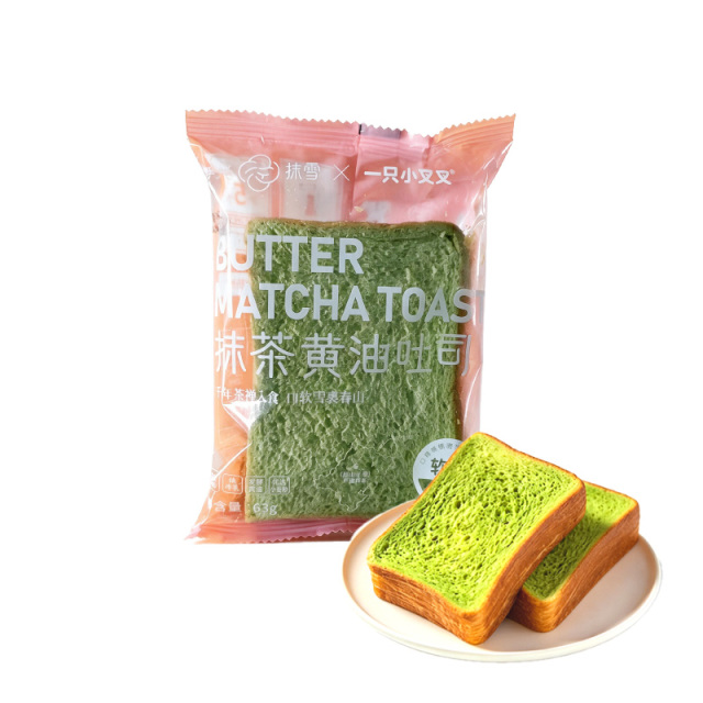 13788847.【生产日期8月4日保质期30天】一只小叉叉抹茶吐司63g*16袋