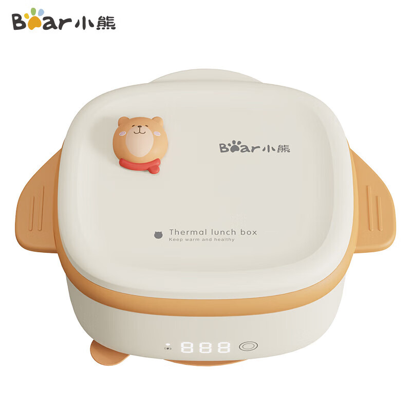 11188449.小熊(Bear)加热饭盒电热饭盒宝宝恒温充电辅食碗儿童餐具防摔防烫保温碗 恒温餐盘 BWW-B40Y5容量 0.5L