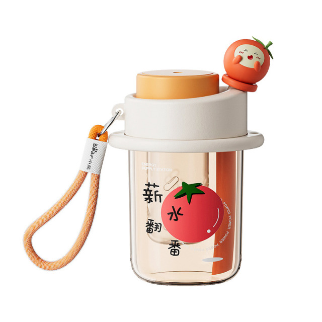 12322902.小熊 吸管杯女生高颜值tritan塑料运动水杯子夏便携大容量茶水分离CX-W0097