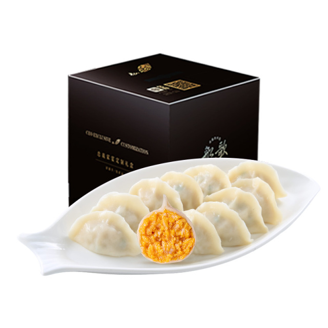 12680235.船歌鱼水饺 总裁水饺礼盒(海胆+海参+鲍鱼黑松露花胶)1010g/箱