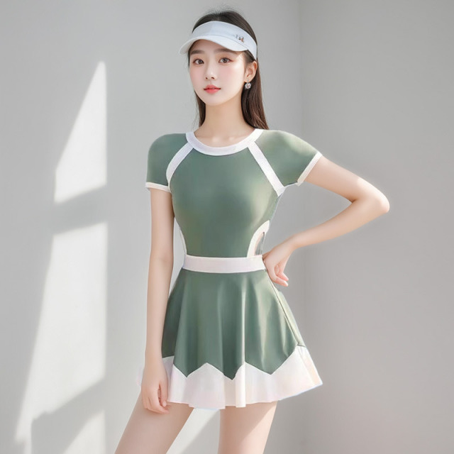 13604043.巴洛尼莫泳衣女士夏2026年新款遮肚显瘦温泉游泳馆专用连体保守泳装YY107060