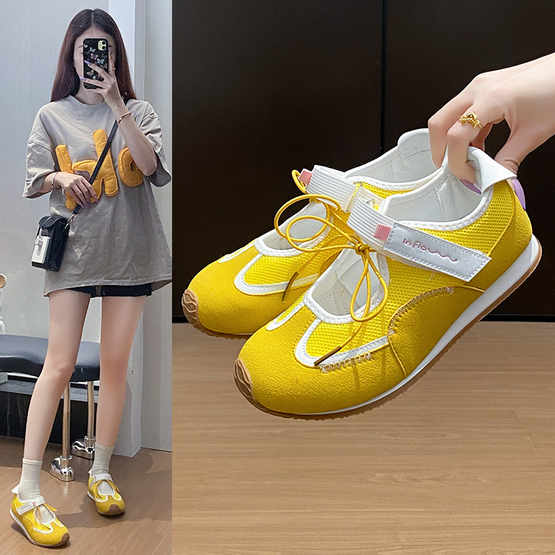 12353441.巴洛尼莫夏季网鞋女透气薄款运动玛丽珍鞋2025新款芭蕾风德训鞋软底休闲鞋XZDY05