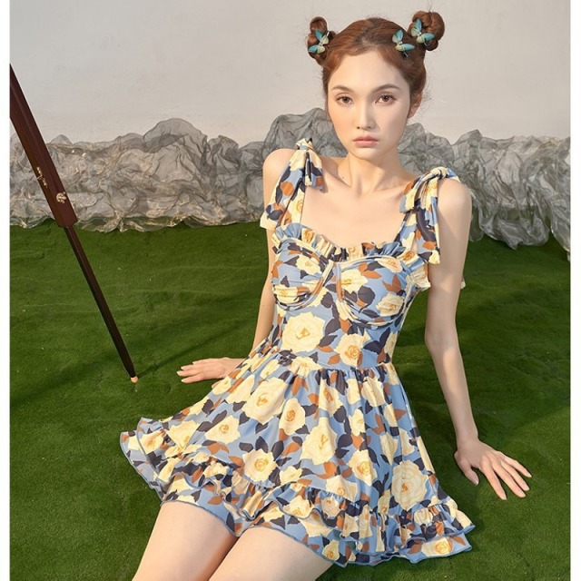 13604014.巴洛尼莫2026年新款游泳衣女连体遮肚显瘦泡温泉泳装甜美时尚泳衣YY9422