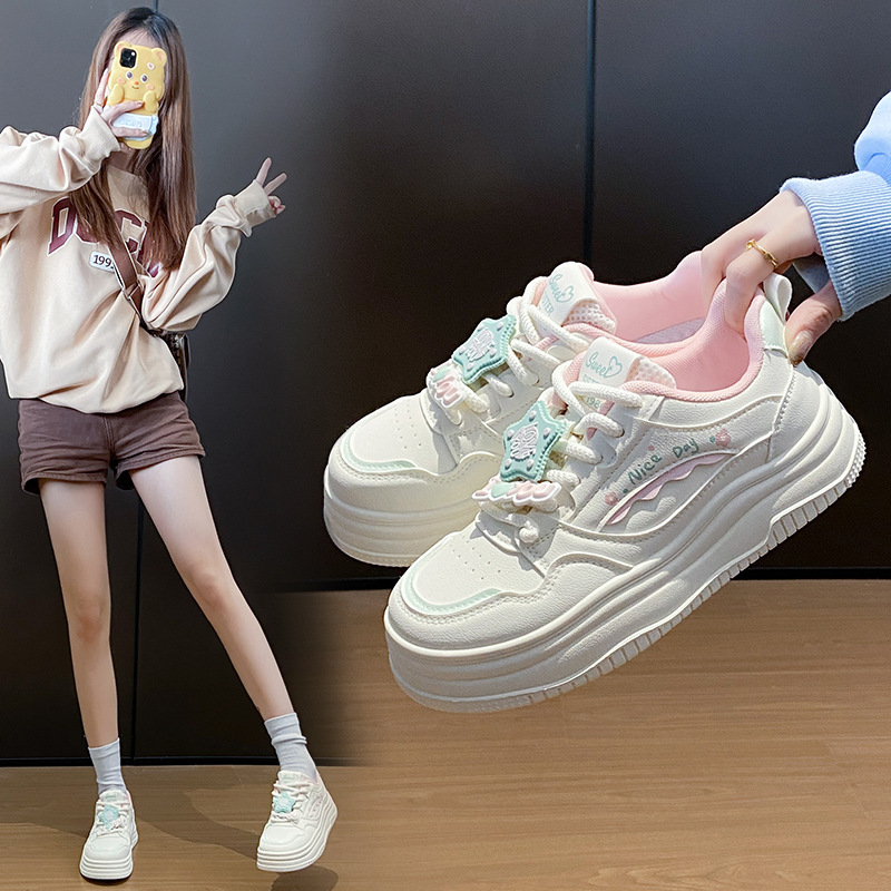12488306.巴洛尼莫2025小白鞋女春季新款韩版女款休闲运动百搭板鞋街拍XZY9950
