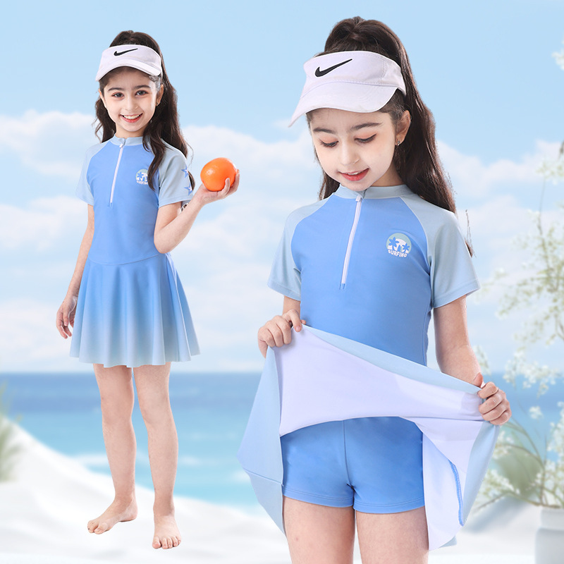 13604067.巴洛尼莫2026儿童泳衣女童韩版渐变公主裙游泳衣夏季泳衣套装YYCG209