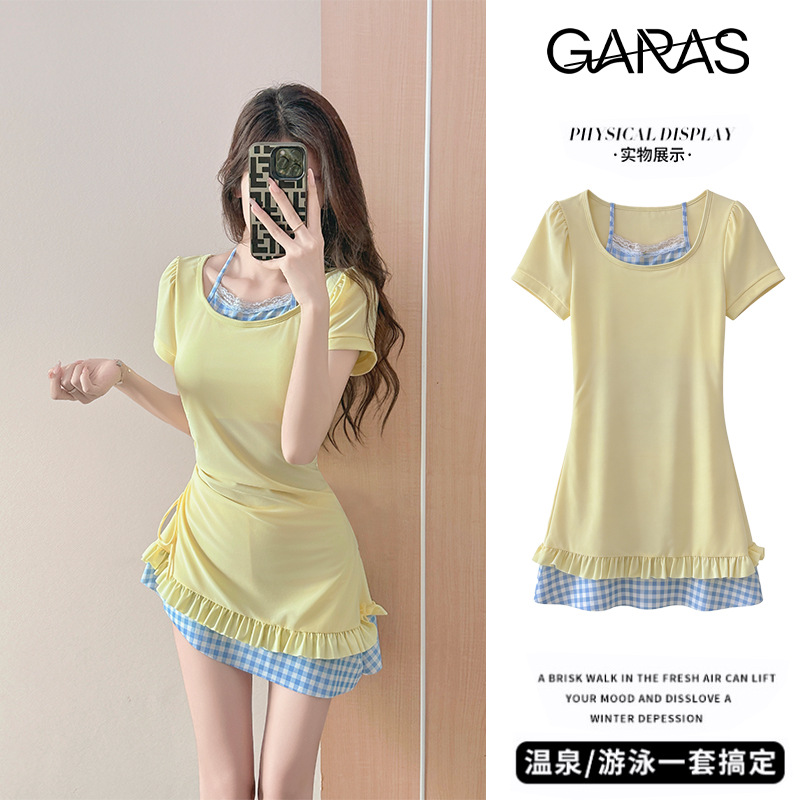 13395449.巴洛尼莫2026游泳衣女分体式保守二件套短袖款遮肚显瘦ins高级感泳衣YY6215