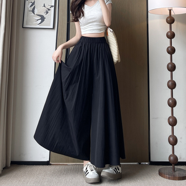 13716901.巴洛尼莫山本裙裤女2026新款夏季薄款a字慵懒显瘦高腰休闲冰丝阔腿裤KZZ747