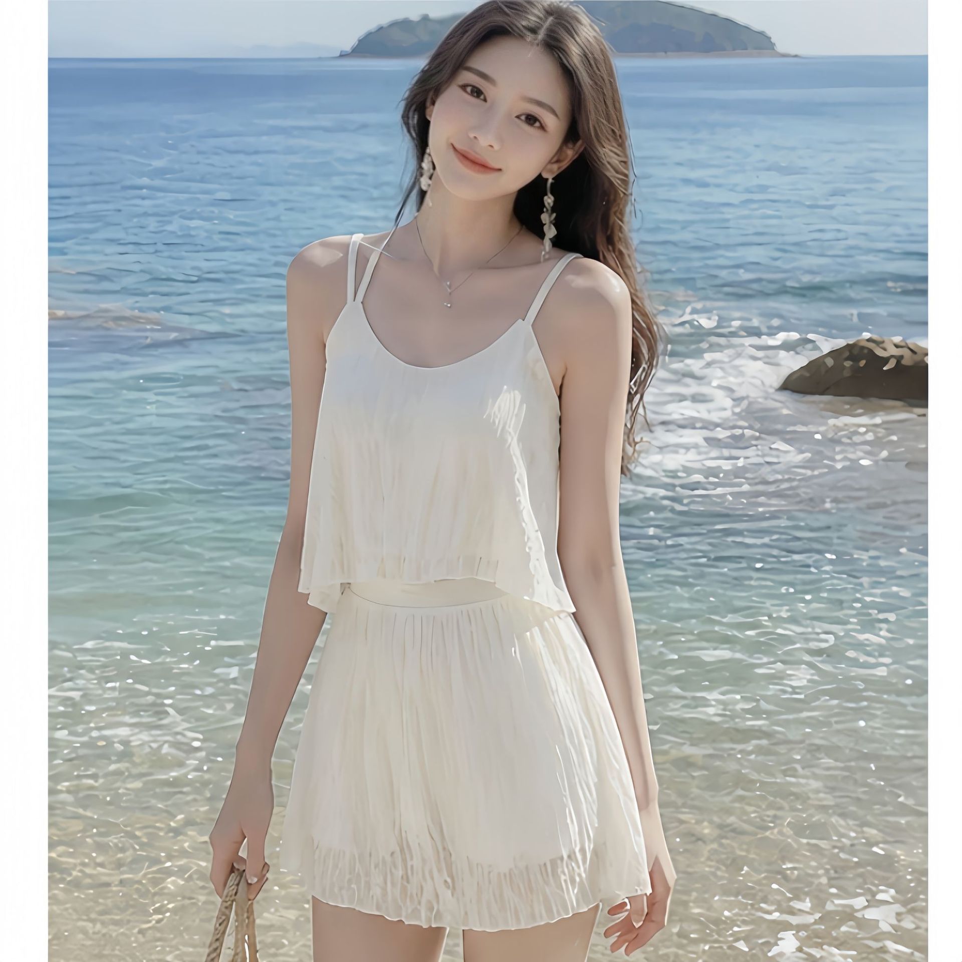 13743956.巴洛尼莫泳衣女2026年新款保守夏季遮肚显瘦超仙范连体ins蕾丝游泳衣YY9066