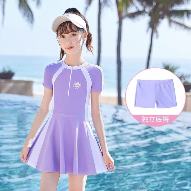 13690080.巴洛尼莫2026新款儿童泳衣女童连体裙子游泳衣夏小中大童女孩训练游泳YY8332
