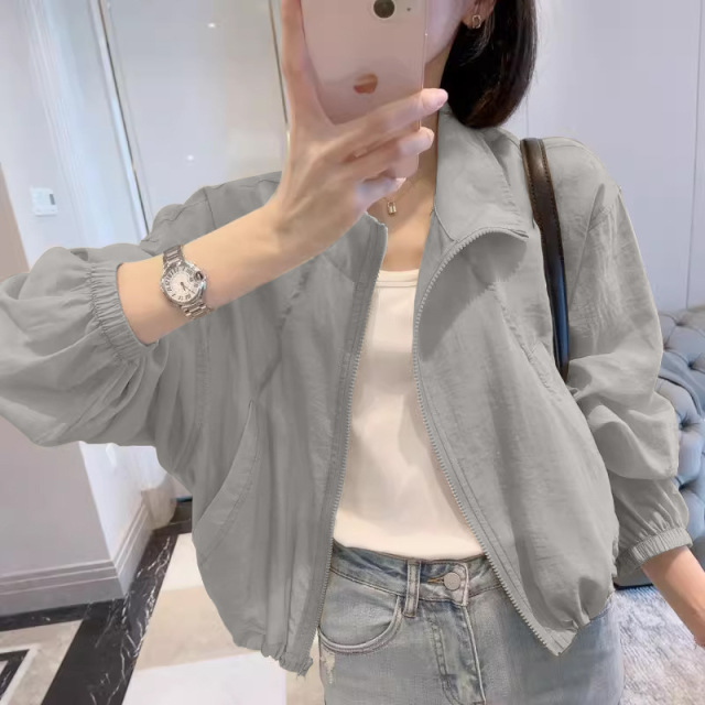 13775735.巴洛尼莫防晒衣女夏季新款慵懒风法式休闲时尚轻薄透气防晒衣短外套女FSY1696