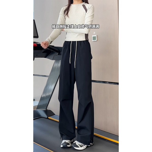 13817247.巴洛尼莫窄版直筒弹力速干裤男女运动宽松凉感防晒透气休闲长裤子KZHK9728