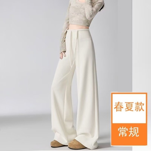 13829728.巴洛尼摸黑色微喇瑜伽运动裤女新款秋季窄版直筒卫裤健身显瘦阔腿裤子KZA103