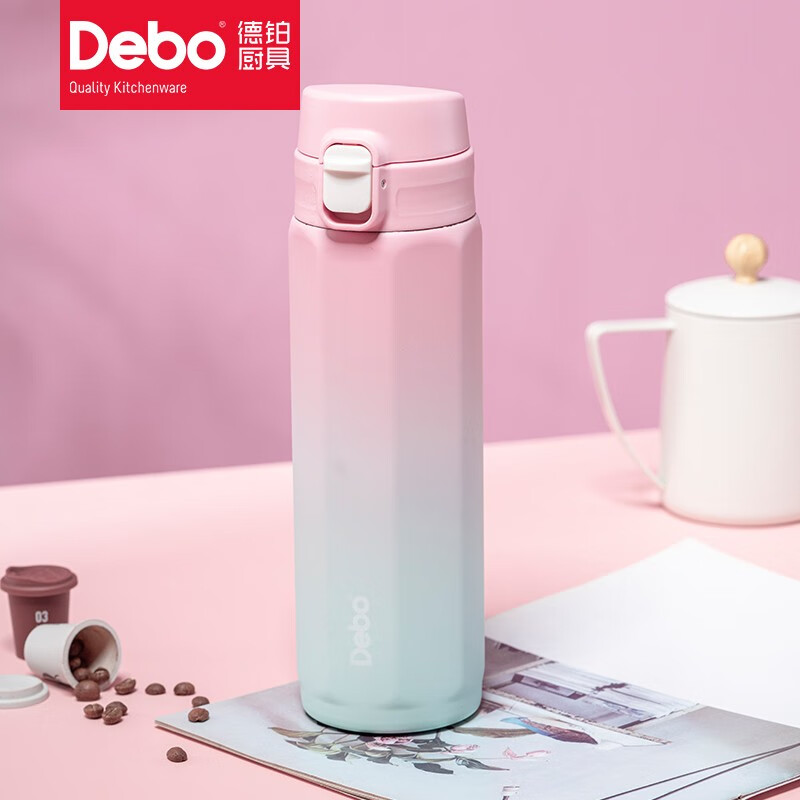 10359907.Debo德铂卡特希八角保温杯弹跳杯450ML