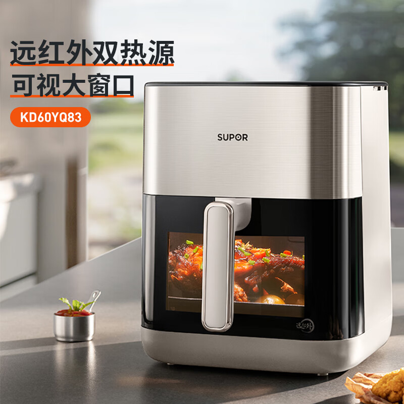 10469644.苏泊尔(SUPOR)空气炸锅电炸锅烘焙烧烤6L容量多功能炸锅不用反面可视窗口 苏泊尔空气炸锅6L【送礼优选】
