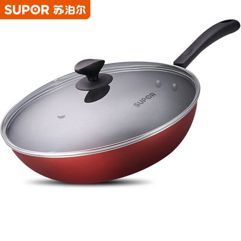 10578638.苏泊尔(SUPOR)炒锅大容量不粘锅炫彩易洁炒菜锅燃气明火专用【送礼优选】