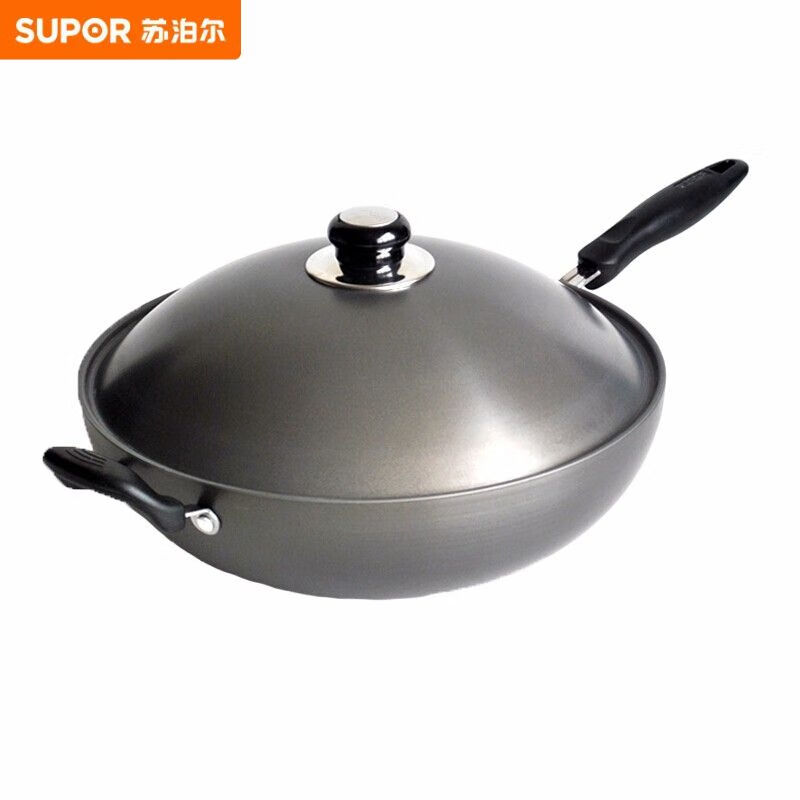 10593472.苏泊尔(SUPOR)硬质无涂层炒锅健康炒锅 明火燃气通用圆底炒菜锅具34cm【送礼优选】