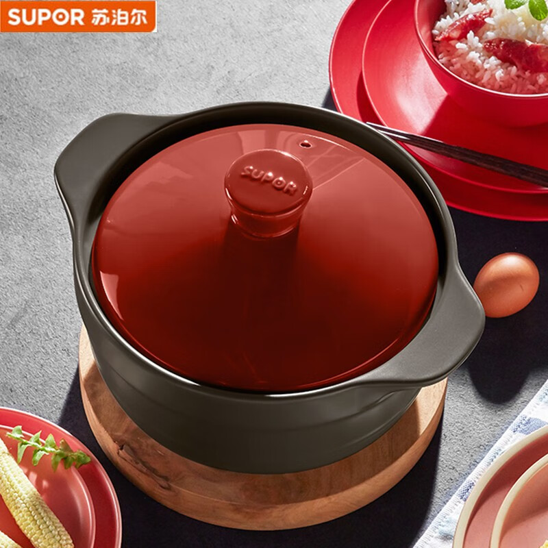 10995838.苏泊尔(SUPOR)砂锅汤锅炖锅陶瓷煲养生煲仔饭熬药煎药炖汤燃气专用(禁用电磁炉)